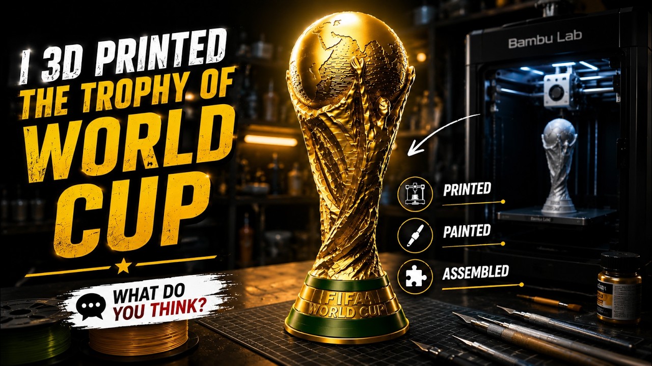Making the World Cup Trophy with my 3D printer ⚽️ 🏆