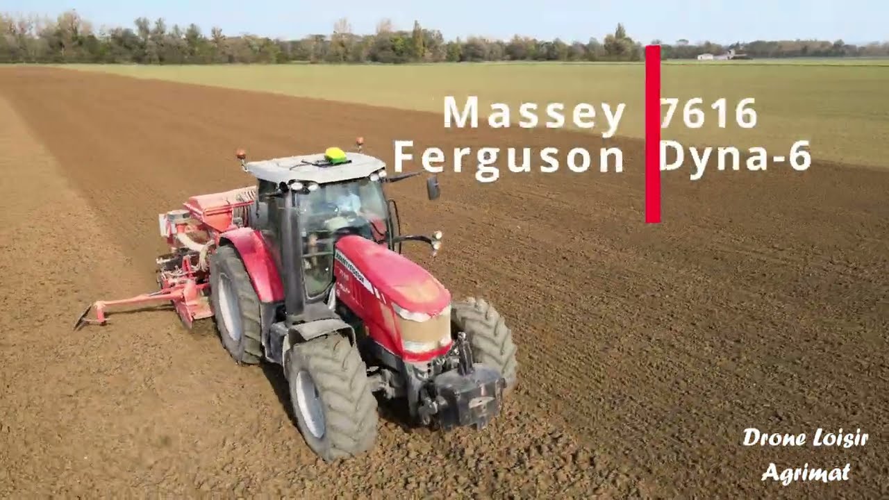 Massey Ferguson 7616 Dyna-6 au semis de blé