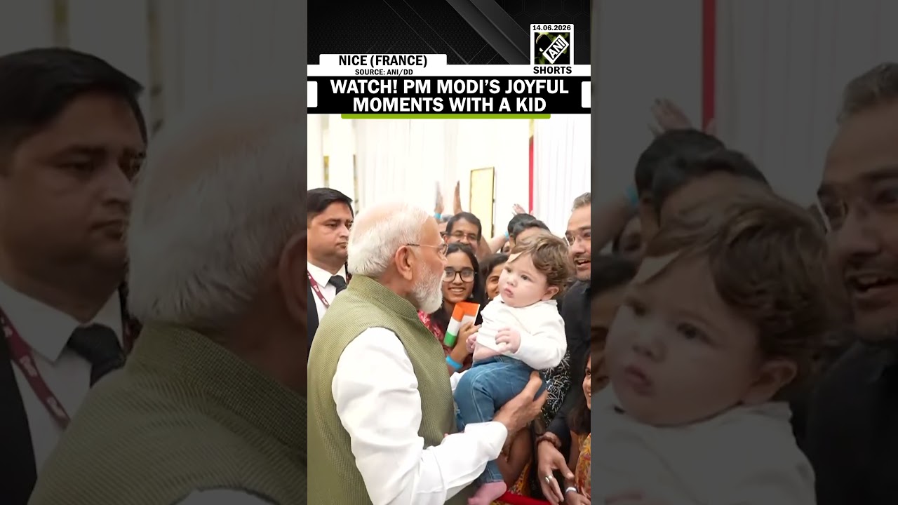 PM Modi&rsquo;s joyful moments with a kid during warm reception in Nice, France