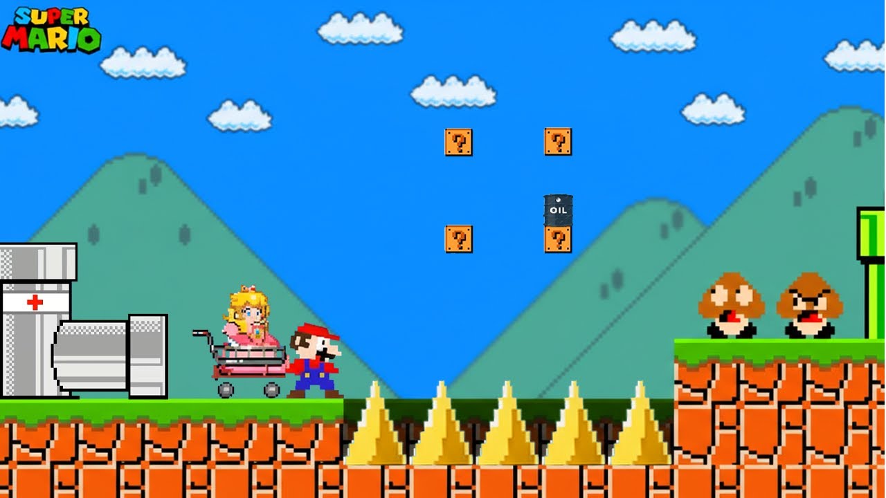 Super Mario Bros., but DISASTER Strikes On Way to HOSPITAL with Princess | Level Up