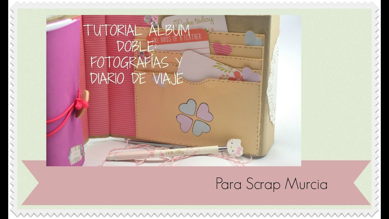 Tutorial álbum doble: fotografías y diario de viaje. Para Scrap Murcia- Tiempo y Lugar-