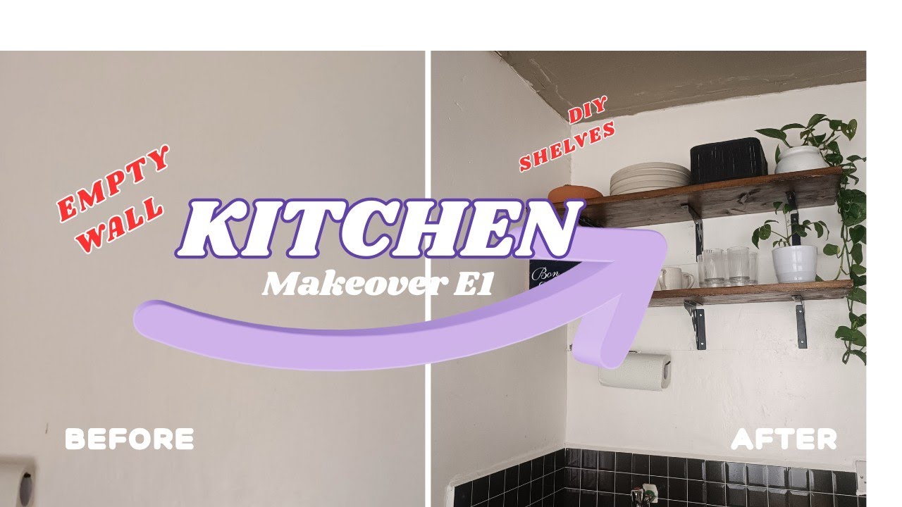  SMALL OPEN KITCHEN MAKEOVER IDEAS| BEDSITTER/STUDIO KITCHEN|| KITCHEN MAKEOVER PART 1 #diy