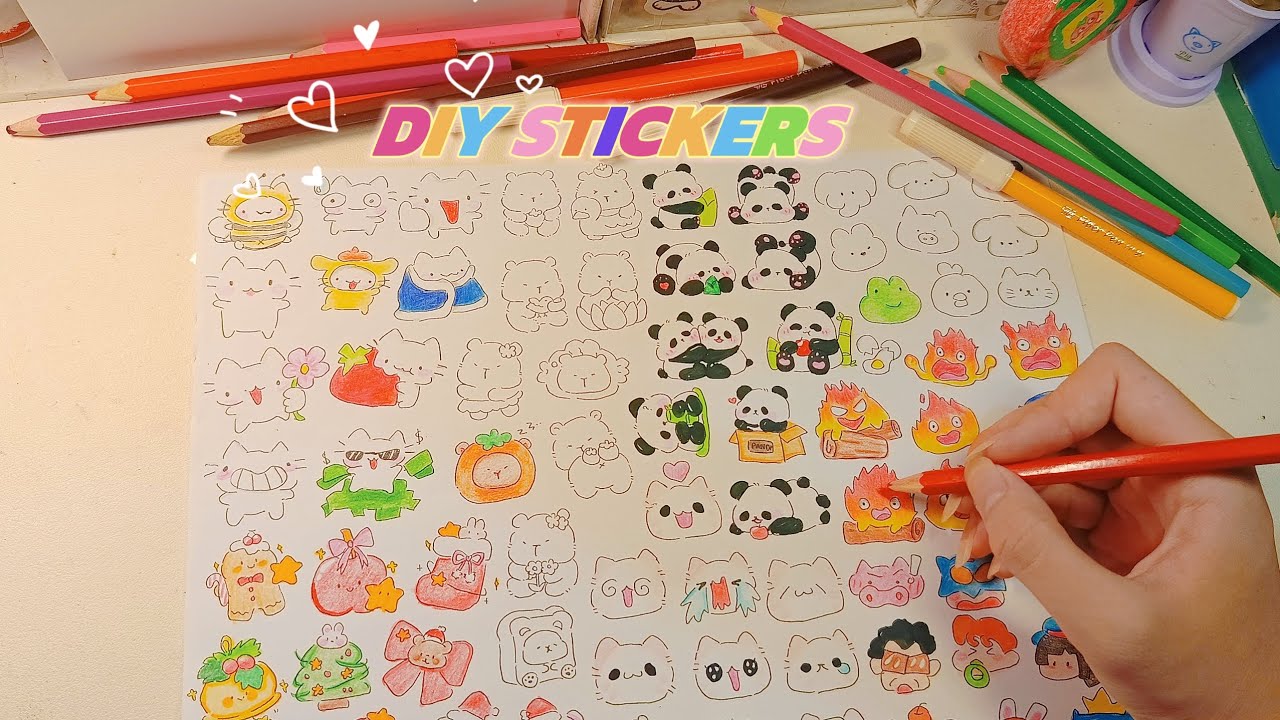 ✨ASMR~vlog DIY stickers ✨💢|Miran.e