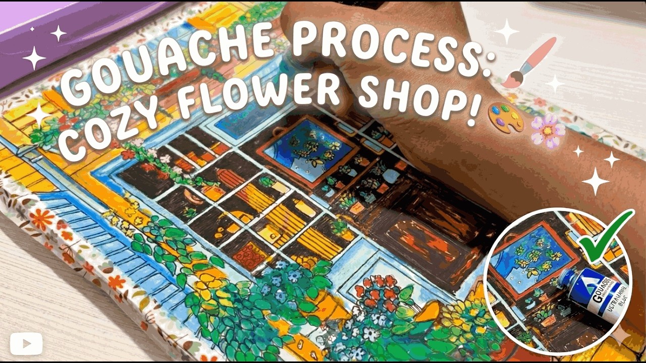 Cozy Gouache Painting | Flower Shop | Himi Gouache