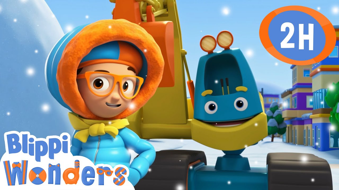 Snowy Excavator Song | Blippi Wonders | Moonbug Kids - Play and Learn