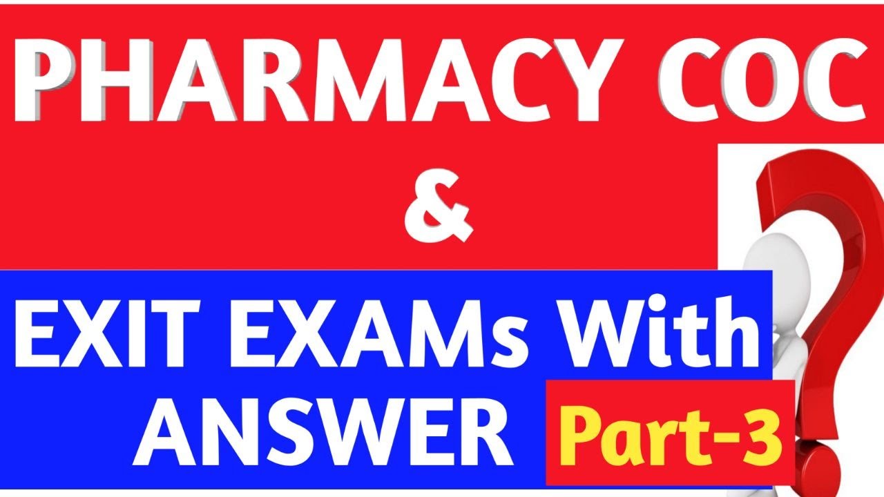 Pharmacy coc and exit exam with answer |Pharmacist Exam Questions| MCQs(Multiple Choice Questions)