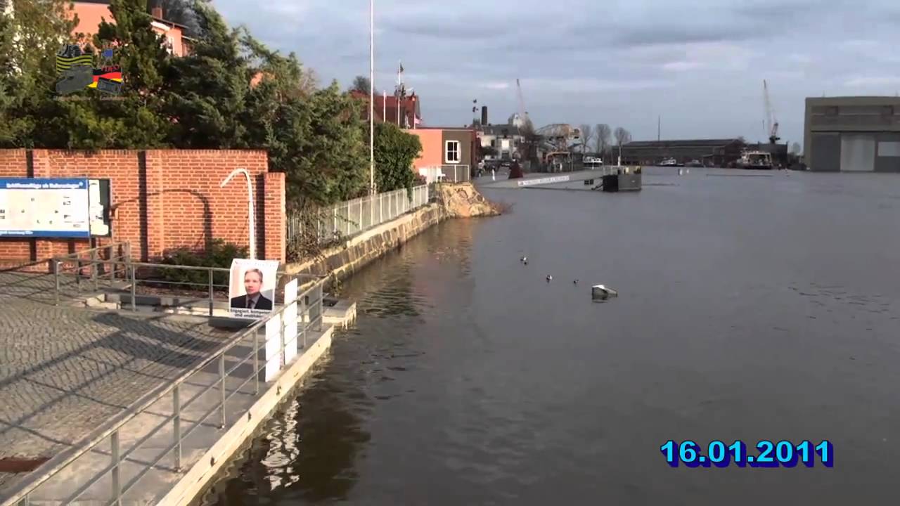 Hochwasser der Elbe in Lauenburg - 16.01.2011