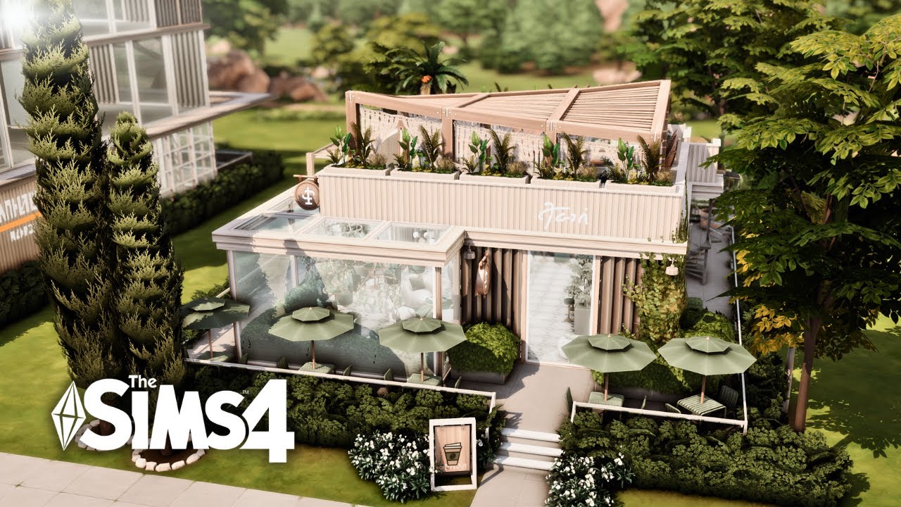 Hillside Coffee & Drinks || The Sims 4 Speed Build