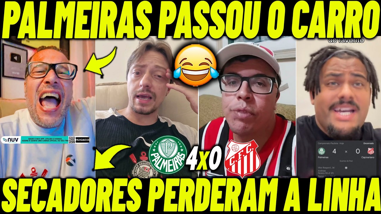 ANTIS VÃO A LOUCURA COM A GOLEADA DO VERDÃO! PALMEIRAS PASSOU O CARRO NO CAPIVARIANO!