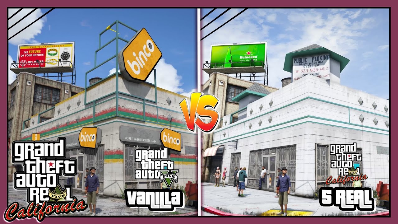 Mission Row vs Skid Row | Comparison of Real Life GTA 5 Mods ► 5Real & LA Revo 2.0