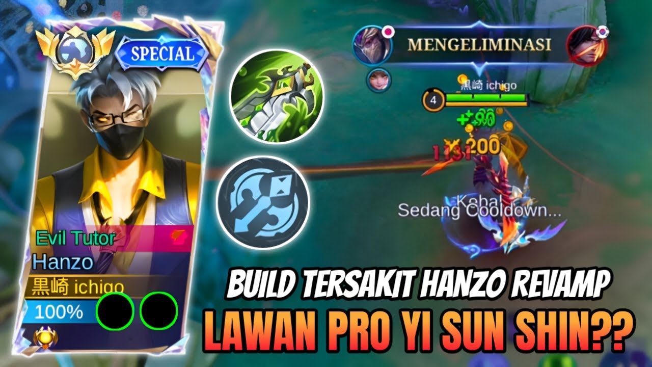 TERNYATA HANZO REVAMP PAKAI BUILD DAN EMBLEM INI SAKIT BANGET GUYS - Mobile Legends