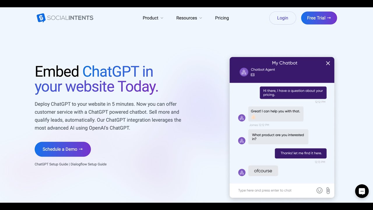 Add ChatGPT to your Website