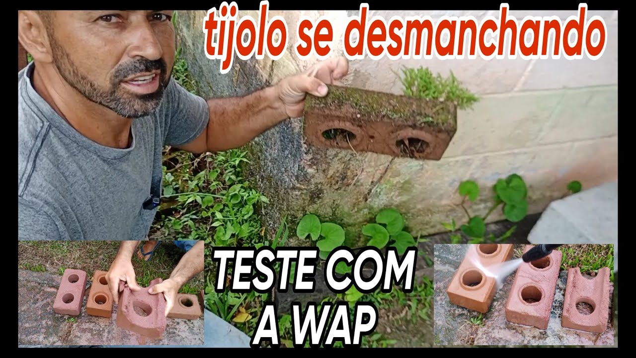 TIJOLO ECOLÓGICO se desmanchando, tijolo vs tijolo... teste com a wap