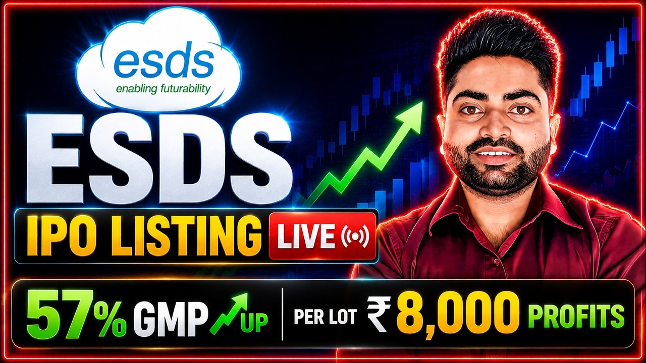 ESDS Software Solution IPO Listing LIVE 🔥 | ESDS IPO Listing | GMP | Share Price | Sell or Hold?