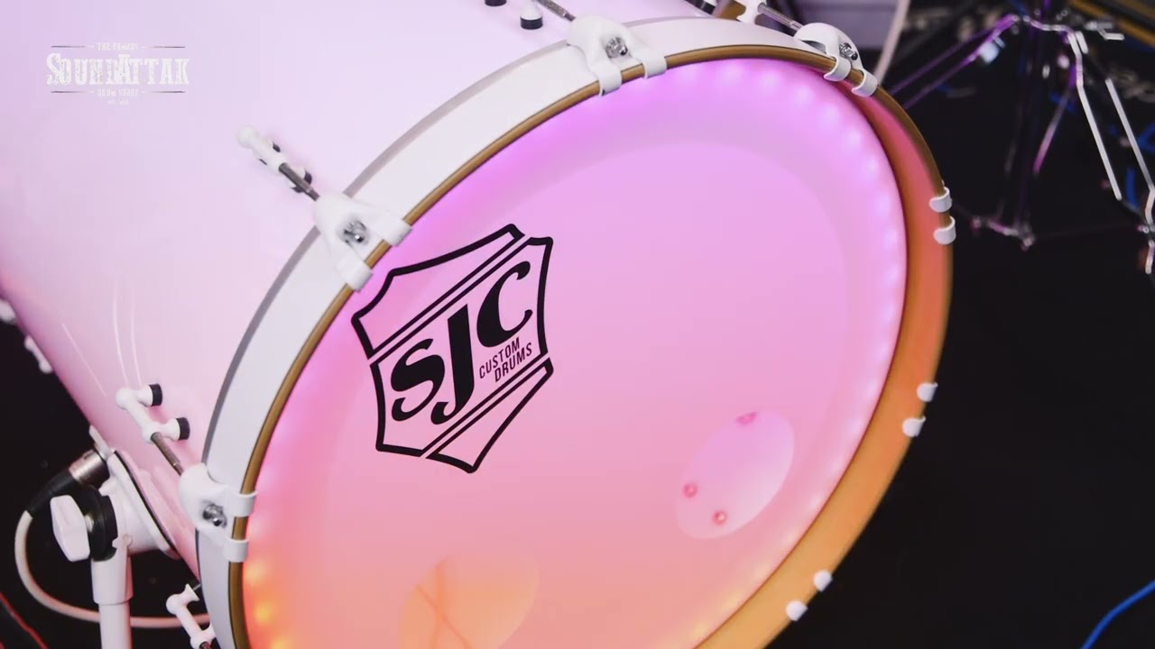 *Pre Owned* SJC Custom Drums  20'' 4pc Shell Pack , White Acrylic w/ Flat White Hw & Lights