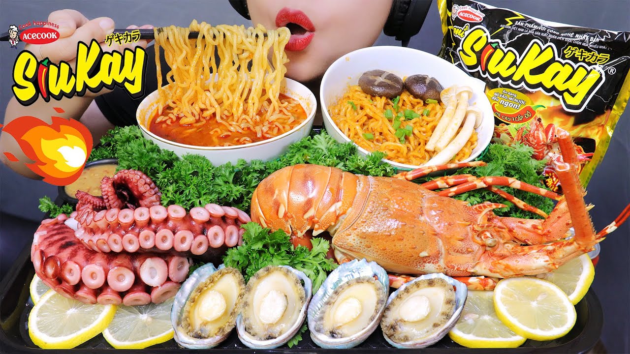 ASMR MÌ SIUKAY CÙNG HẢI SẢN HẤP DẪN ( SIUKAY NOODLES X SEAFOOD ) LINH-ASMR