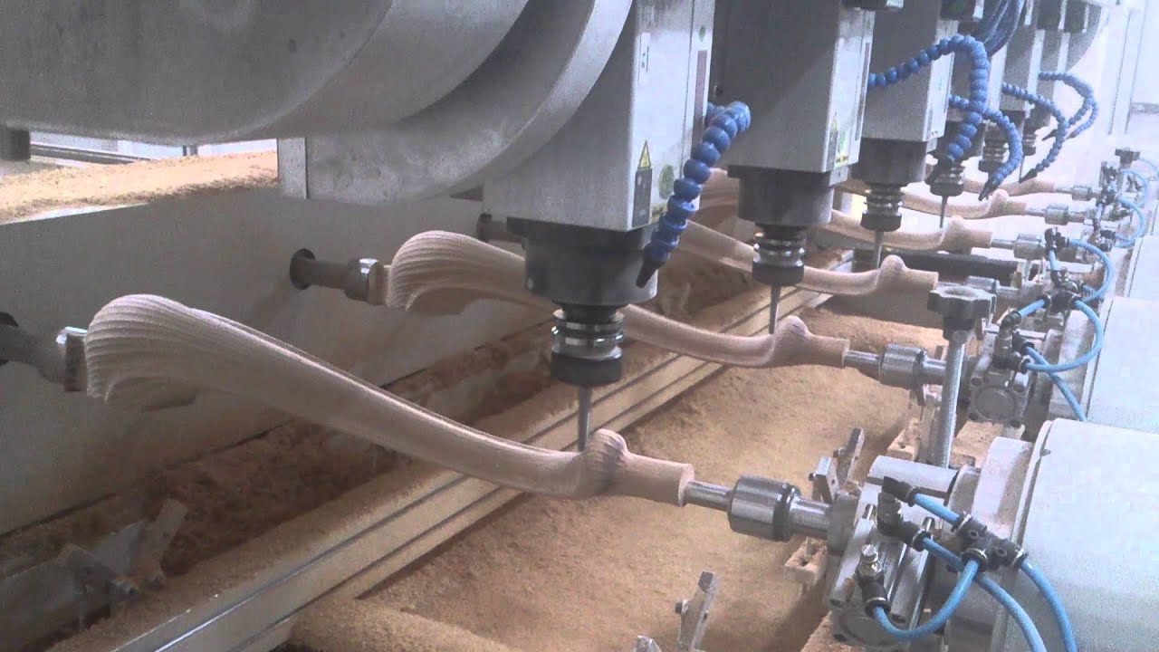 5 EKSEN 6 KAFA CNC LÜKENS AHŞAP AYAK İŞLEME TEZGAHI