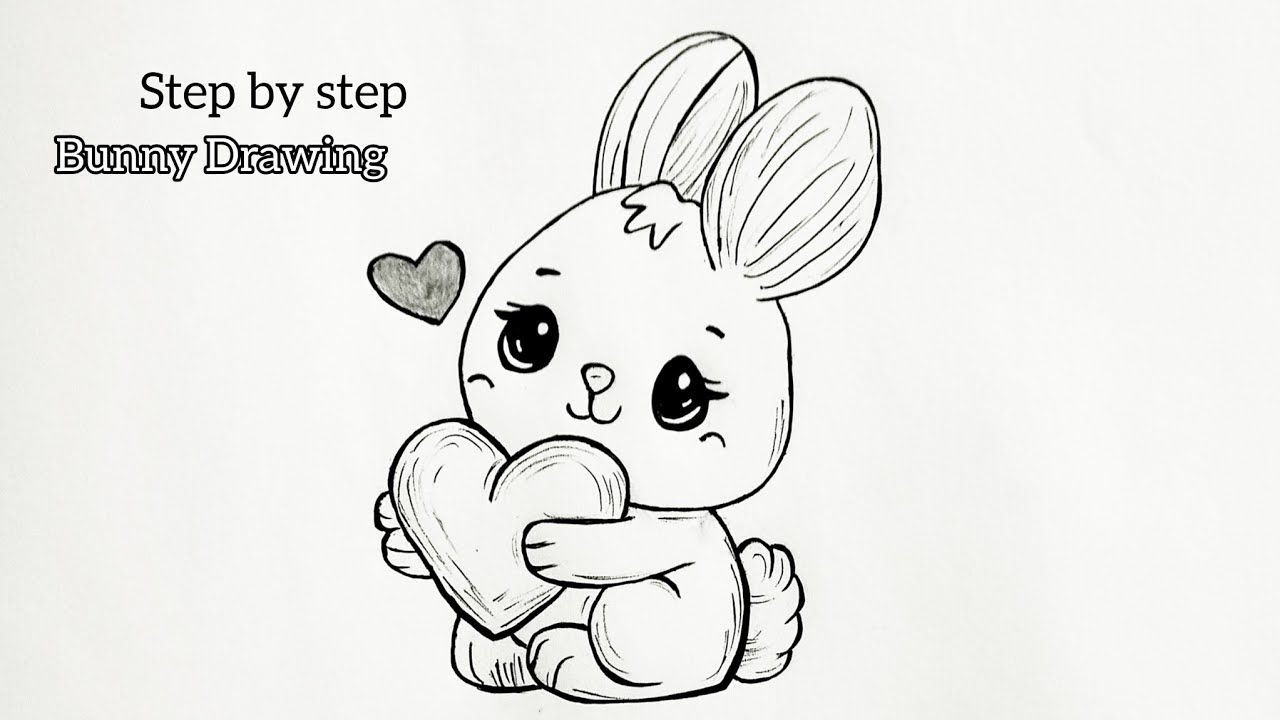 Learn to draw the cutest bunny — step by step 🐰❤✨