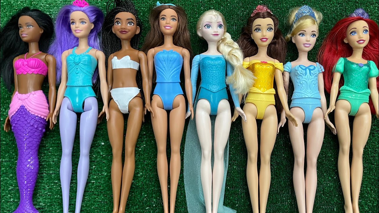 Disney Princess Doll Makeover ~ DIY Miniature Ideas for Barbie   Wig, Dress, Faceup, and More! DIY 5