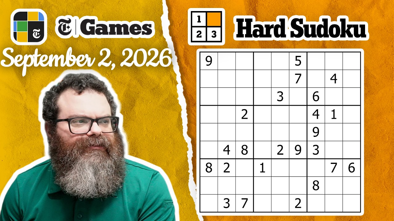 NYT Hard Sudoku Walkthrough | September 2, 2026