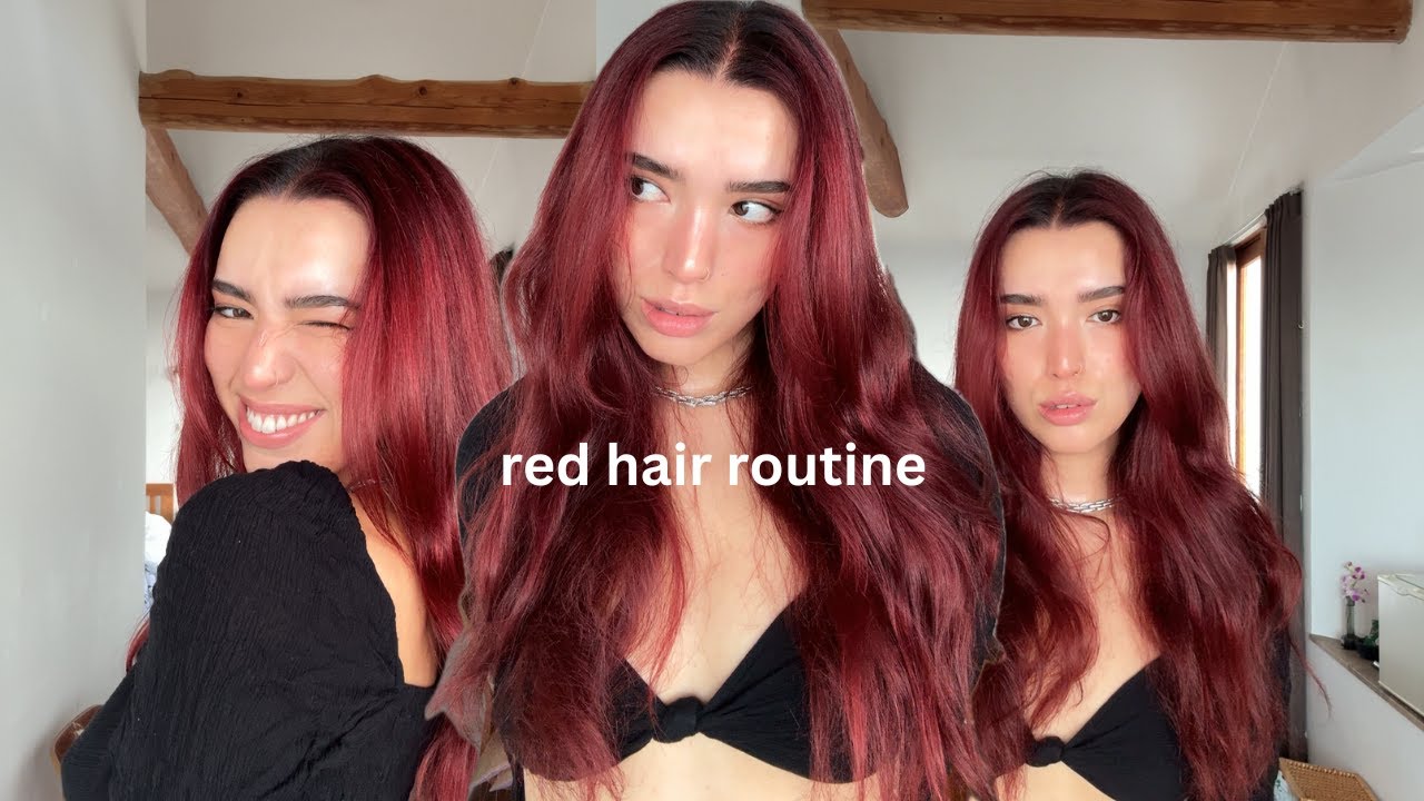 RED HAIR ROUTINE - how I keep my cherry red hair from fading in between appointments