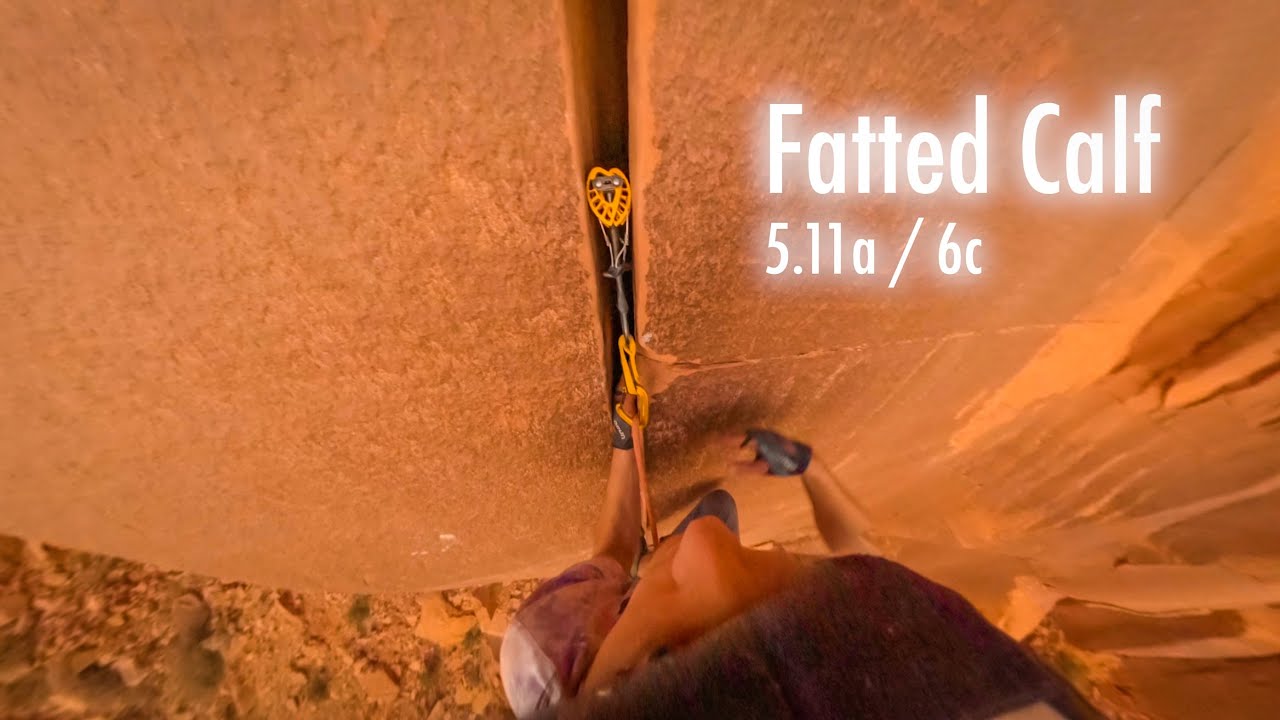 SPLITTER Crack Climbing in Indian Creek | Fatted Calf - 5.11a | UNCUT POV