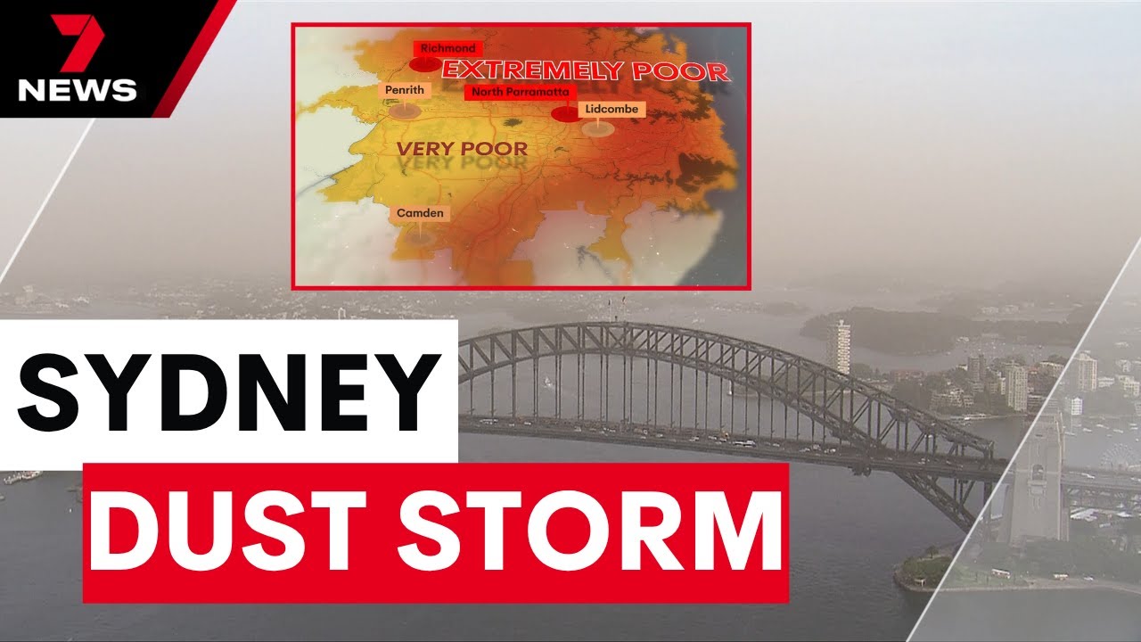 Sydney&rsquo;s air quality tumbles after dust cloud settles over city | 7NEWS