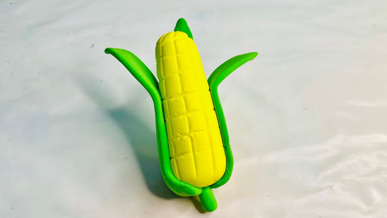 DIY: How to Make a Clay Corn 🌽 (Easy Trick) |clay art &craft easy project idea #handmadecraft 