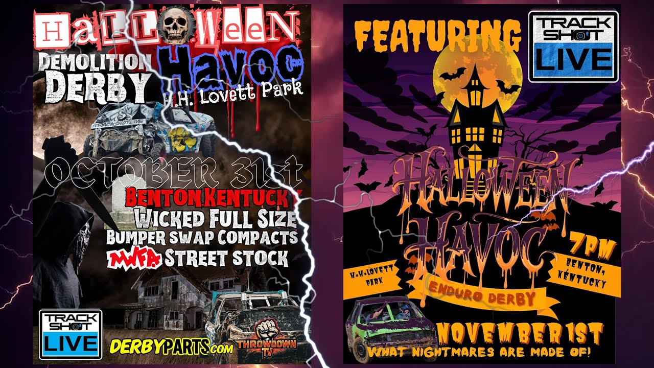 Demolition Derby - TRACK SHOT LIVE - Halloween Havoc - Benton, Kentucky