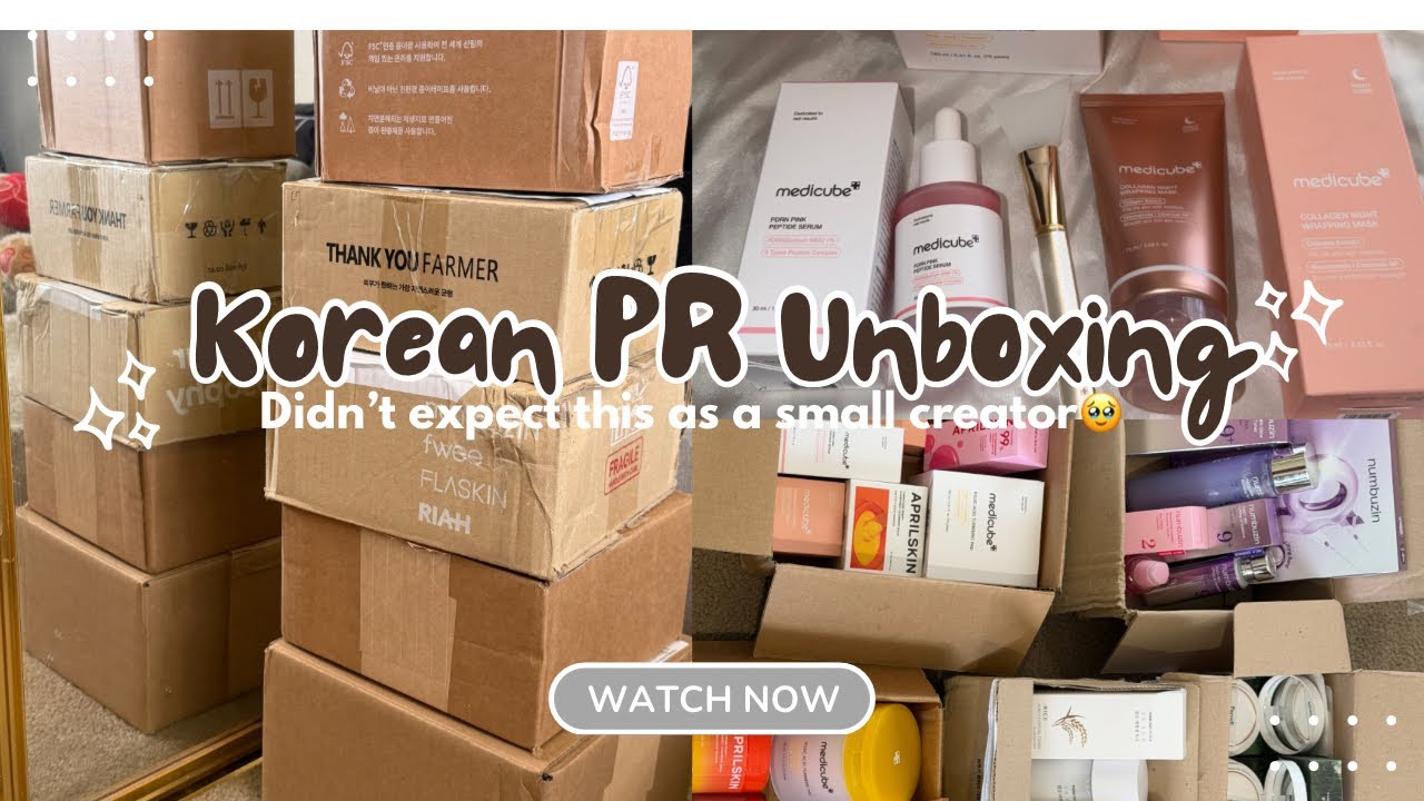 Korea 🇰🇷 Sent Me a Huge PR?! 😭| Korean skincare + Makeup | PR unboxing haul | ASMR Unboxing|