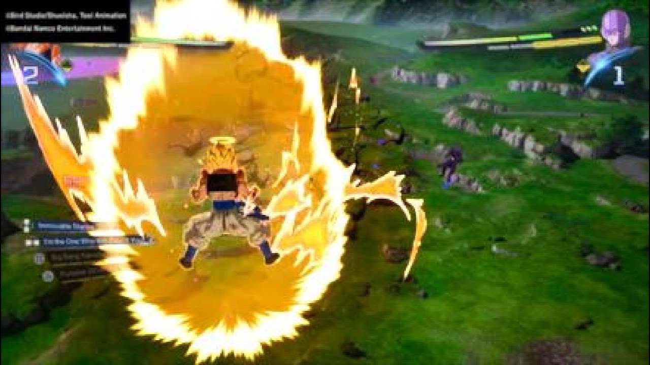 vegito and gogeta teaming up to defeat the enemys!