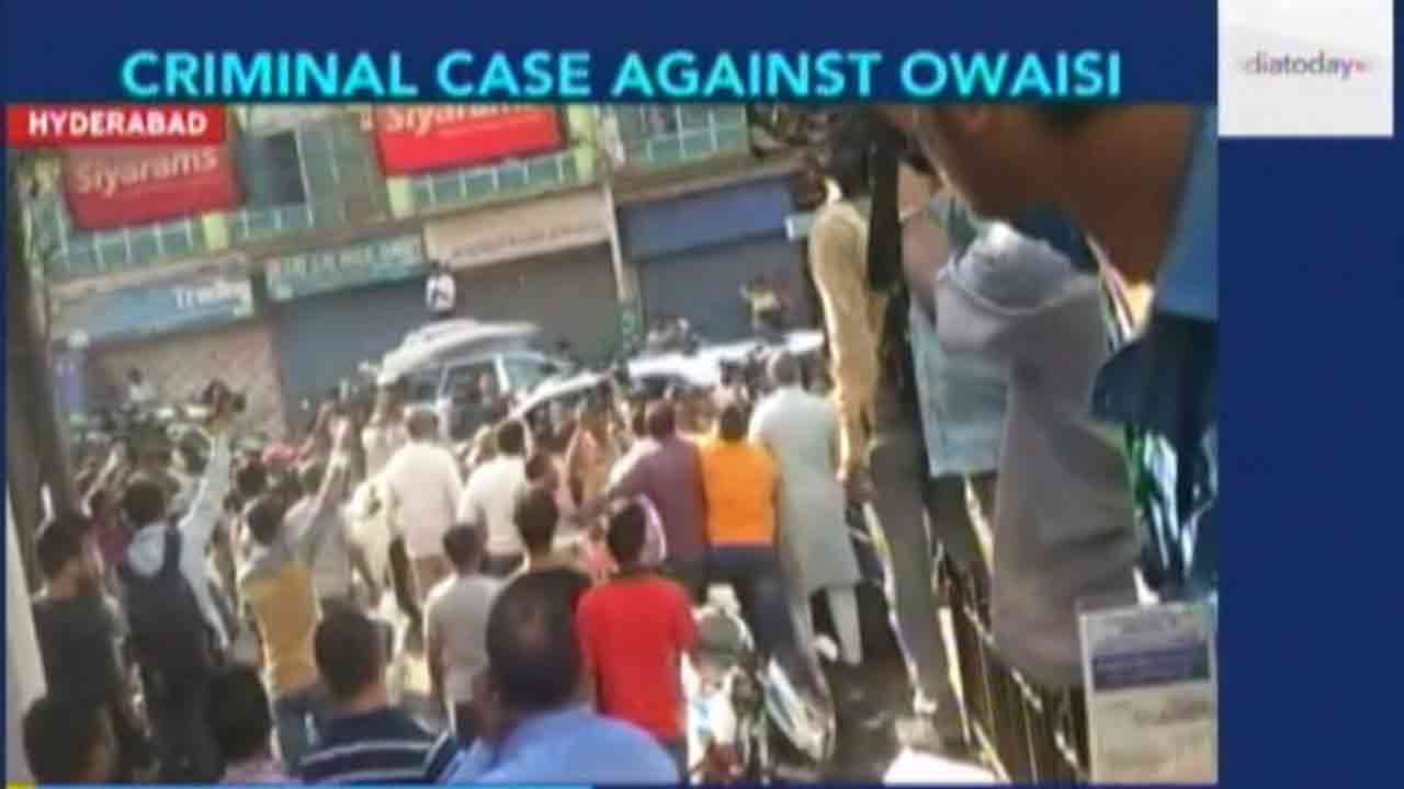 Owaisi Smashes Car During Hyderabad Election Campaign