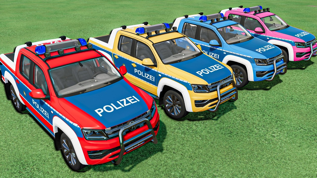 Transporting ALL COLORS  EMERGENY PICKUP POLICE CARS - FS22