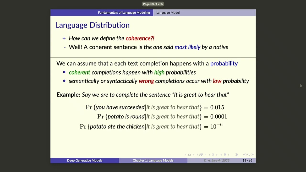UofT GenAI Course -- Lecture 2: LMs -- Definition and Basic Bi-Gram Model