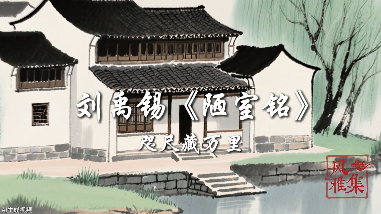 【风雅集】刘禹锡《陋室铭》斯是陋室，惟吾德馨：咫尺藏万里