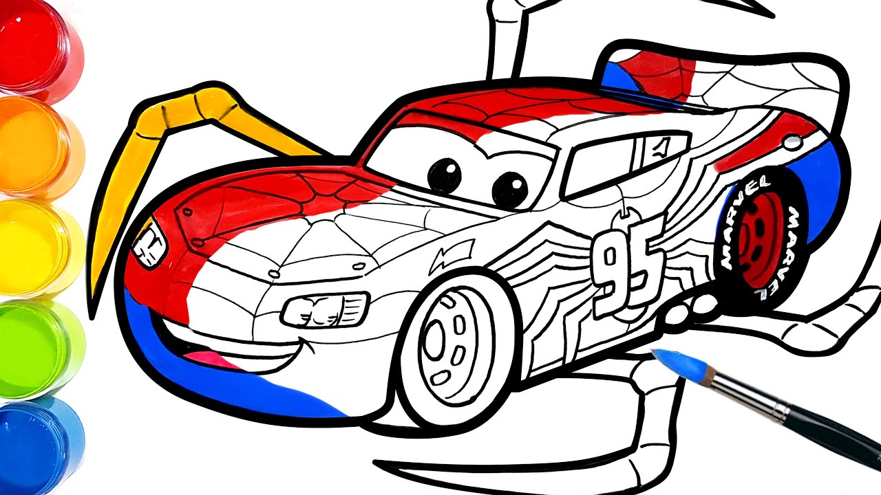SPIDER McQUEEN - Drawing and Coloring Pages | Tim Tim TV
