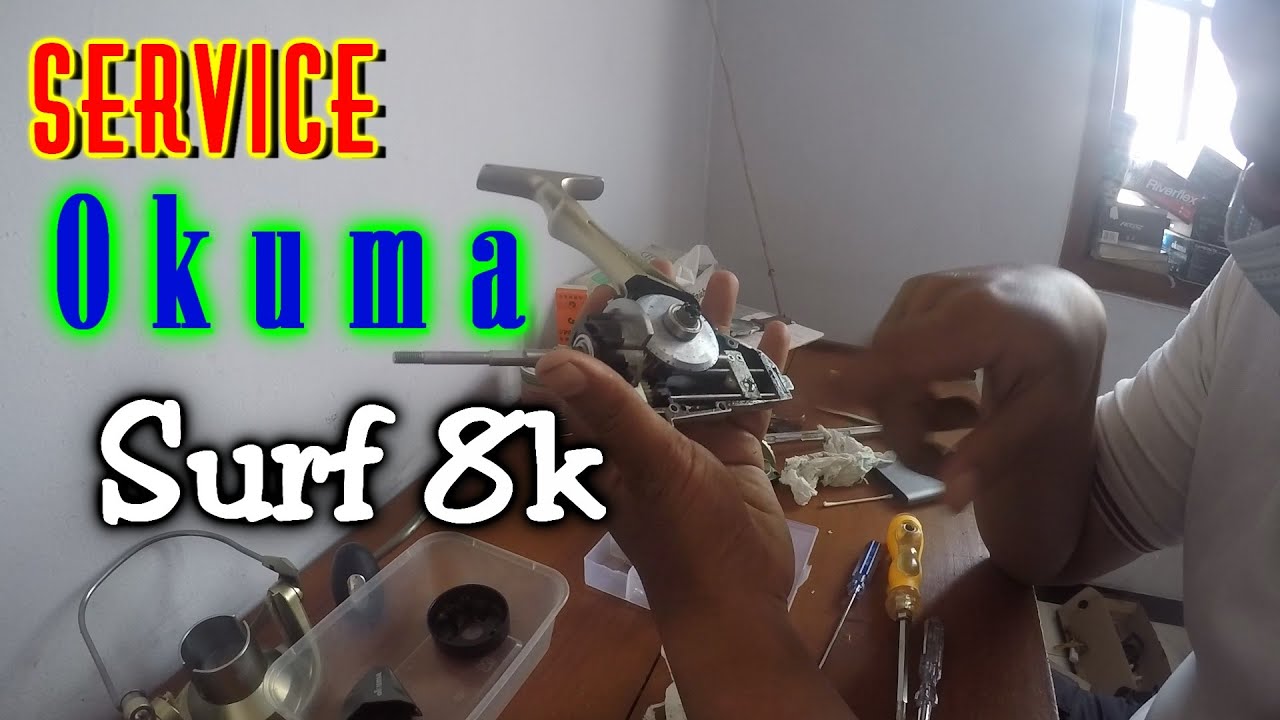 Penting.Bongkar Reel spinning mancing pasiran Okuma surf 8k