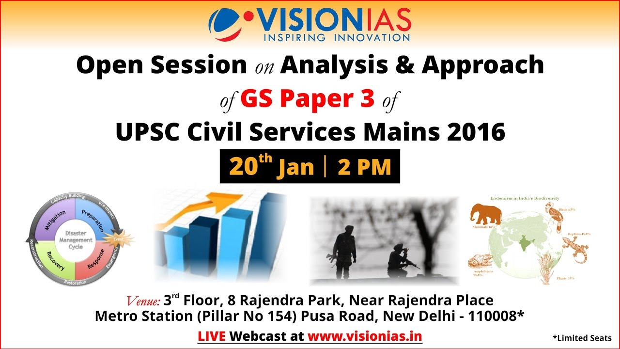 Open session on Analysis and Approach of GS Paper 3 of UPSC Civil Services Mains 2016 exam
