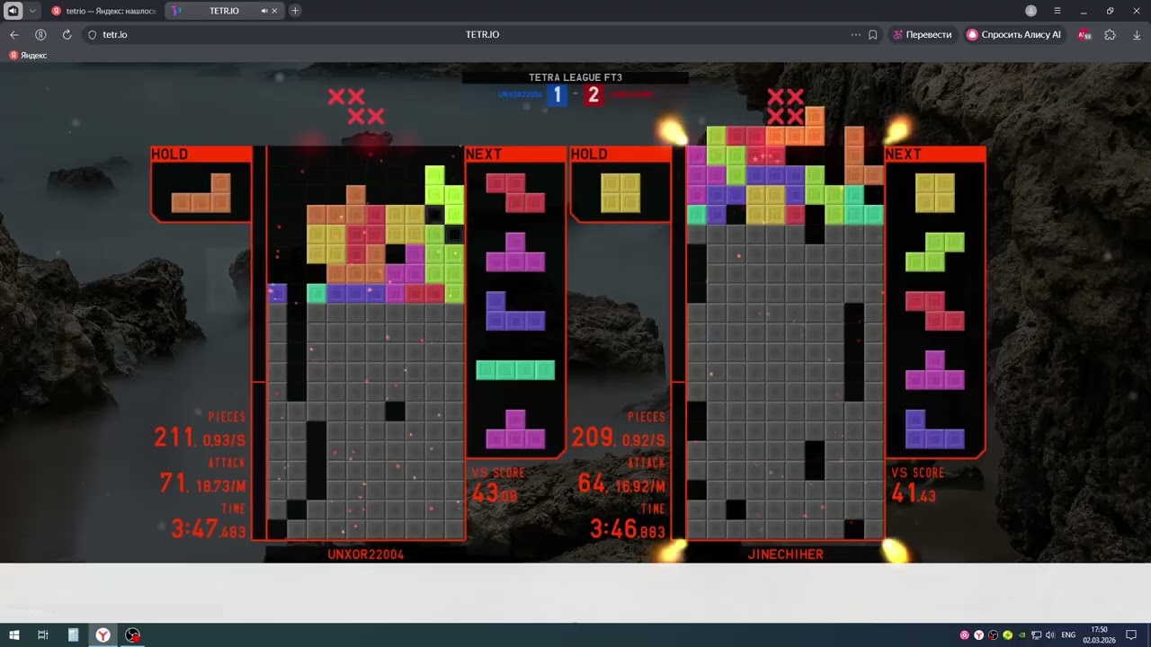TETR.IO League: UNXOR22004 vs JINECHIHER