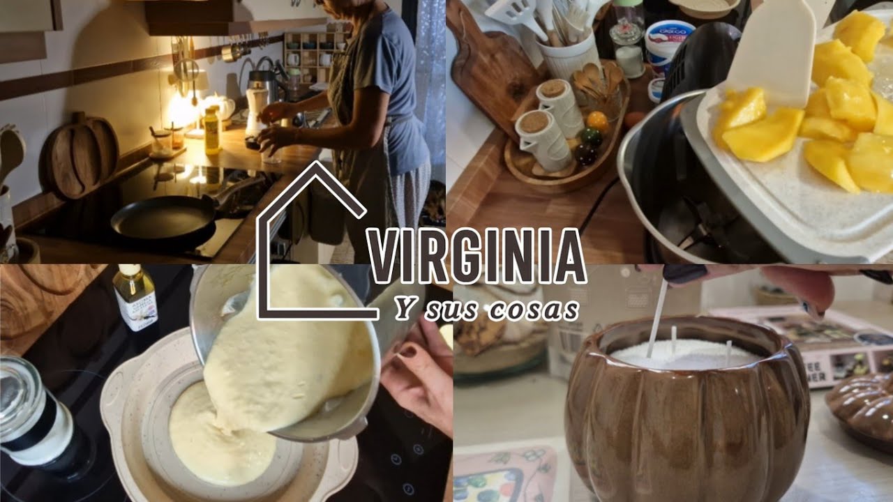 🍂Tarde acogedora Después de trabajar 🍰 |RECETA Cheesecake de MANGO sin azúcar🕯velas caseras