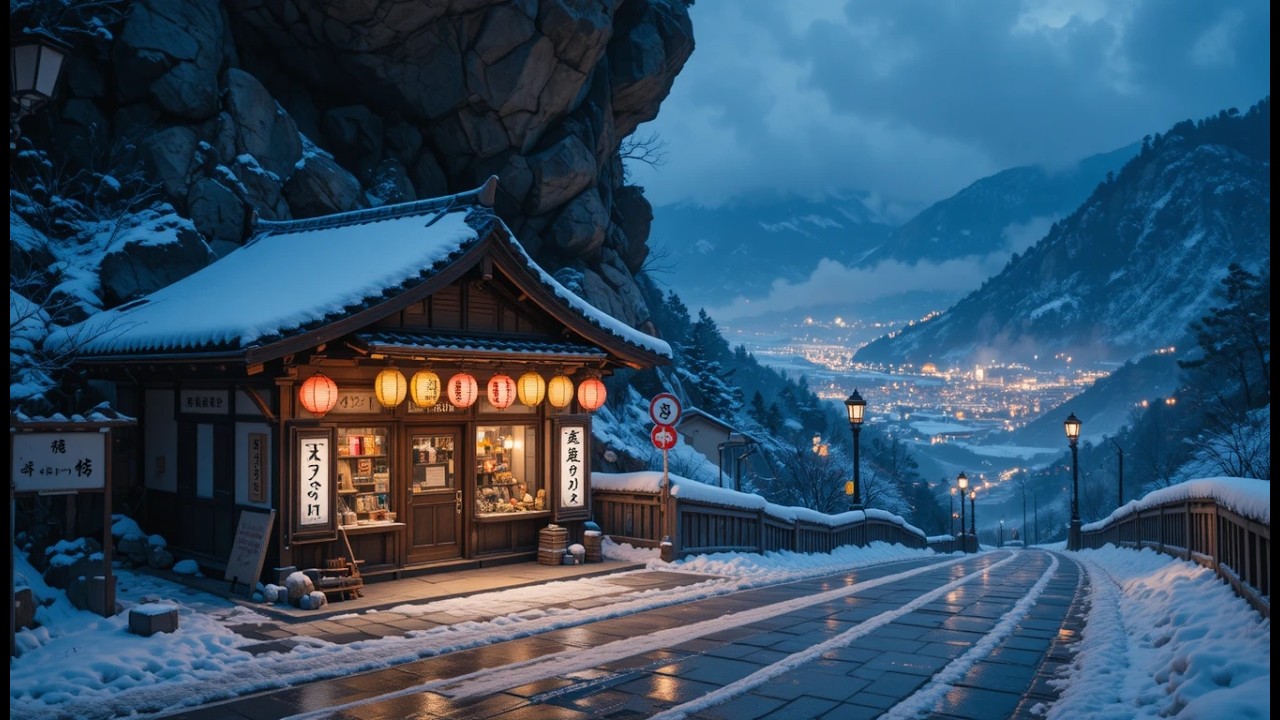 Cozy Winter Night ❄️ Lofi Beats With Falling Snow