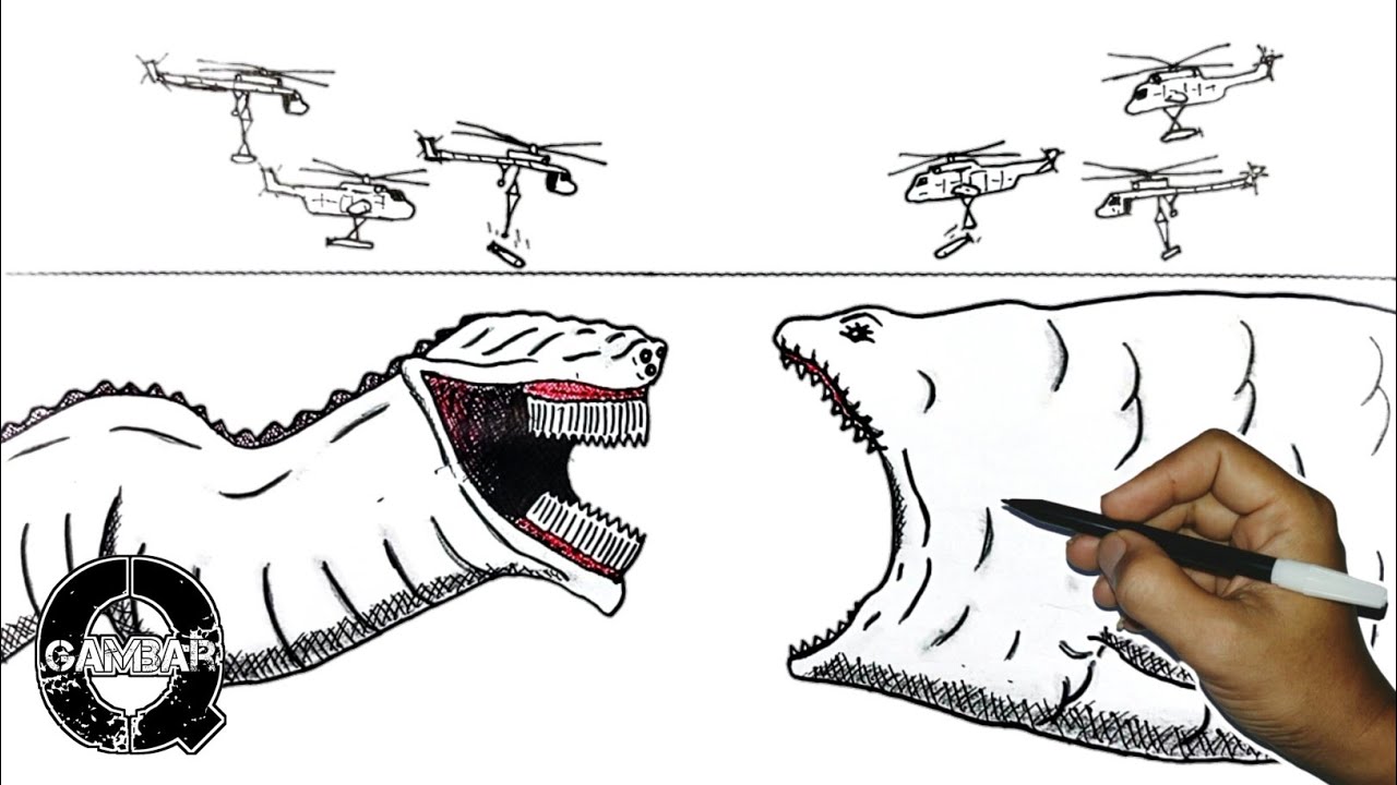 How to Draw Bloop vs El Gran Maja - A Battle on the Ocean's Surface