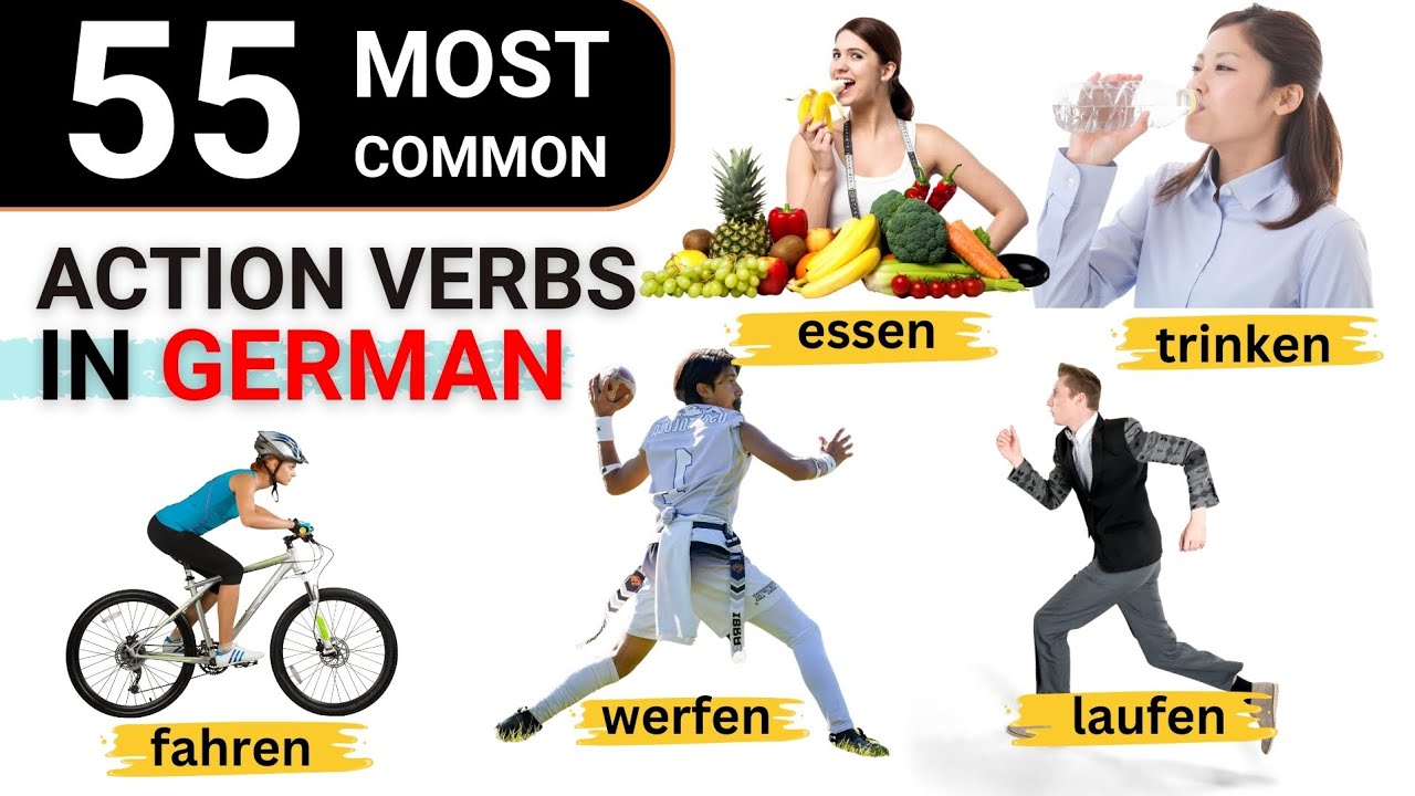 55 Most Common Action Verbs in German | German for Beginners | Action Verbs in German