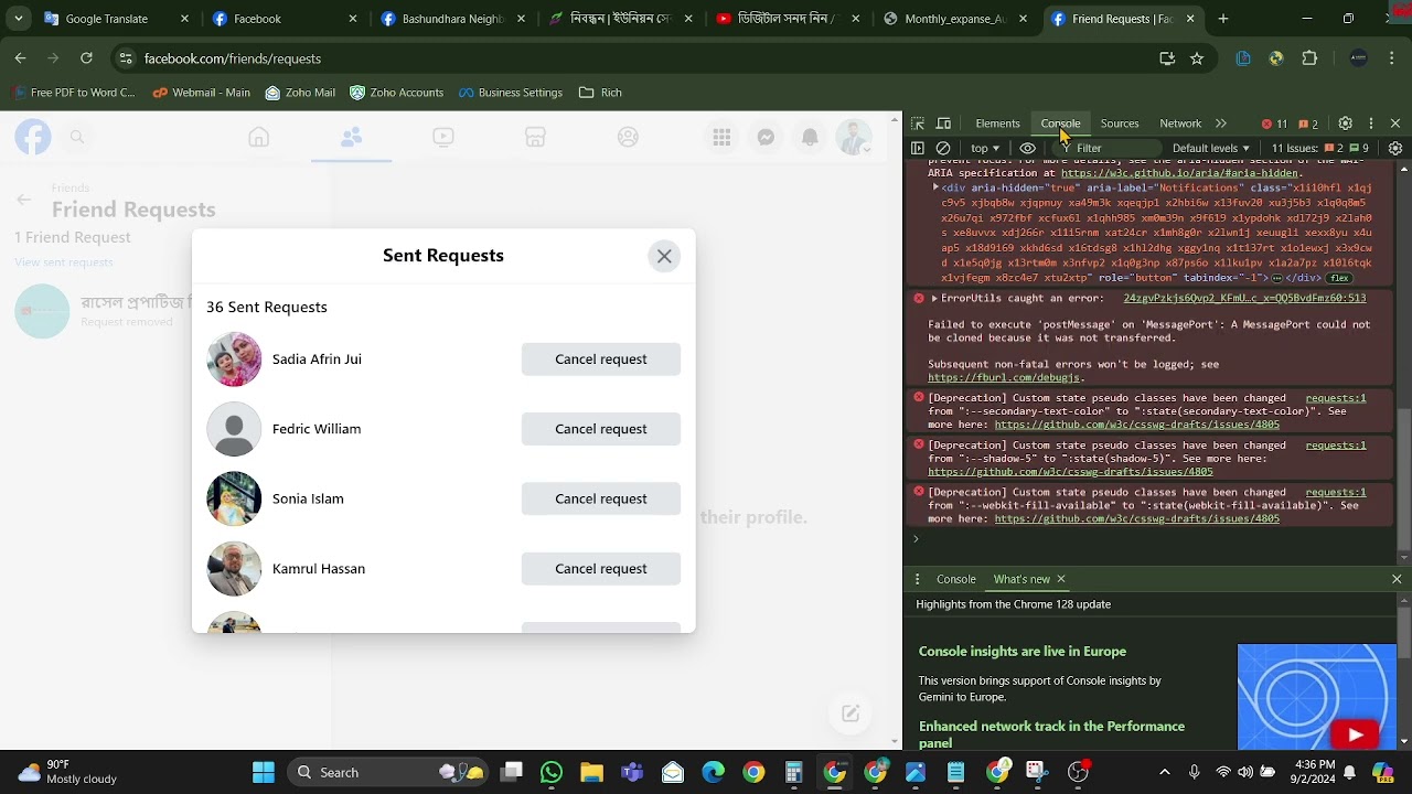 Cancel All Sent Friend Requests on Facebook in one click