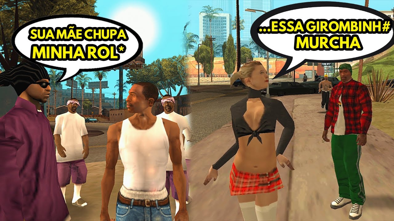 PEDESTRES do GTA SA falando em PORTUGUÊS - NOVO GTA SA DUBLADO!