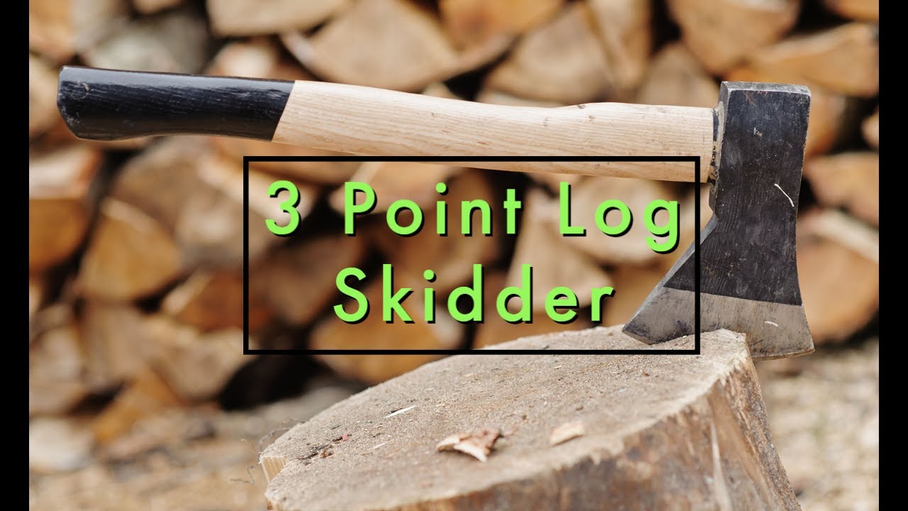 Log skidding with 3 point log skidder, mini logging - 002