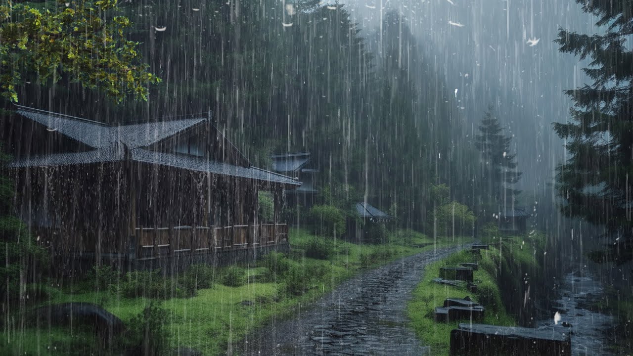 Deja De Pensar Demasiado Y Vete A Dormir Con Un Ambiente De Relámpagos, Lluvia Intensa Y Truenos
