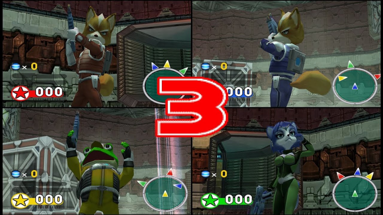 Star Fox: Assault Gamecube 4 player VS All Stages 60fps