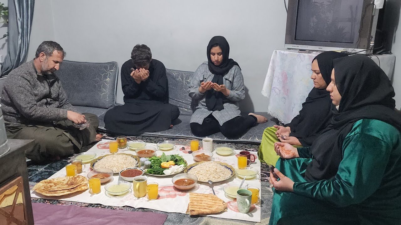 ولاگ فامیلی/اولین افطاری ماه مبارک رمضان/دست پخت رشما جان