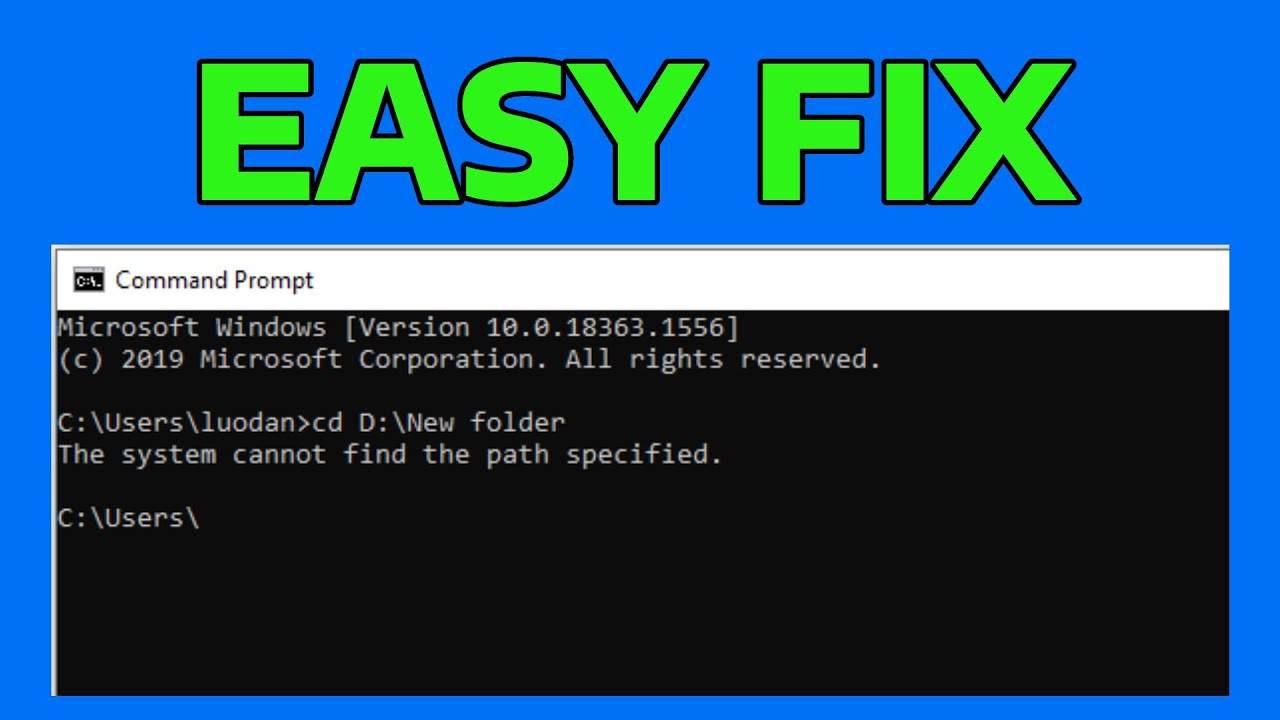 How To Fix System Cannot Find The Path Specified in Windows